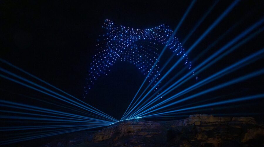 spettacolo di droni luminosi a Matera di Allumee