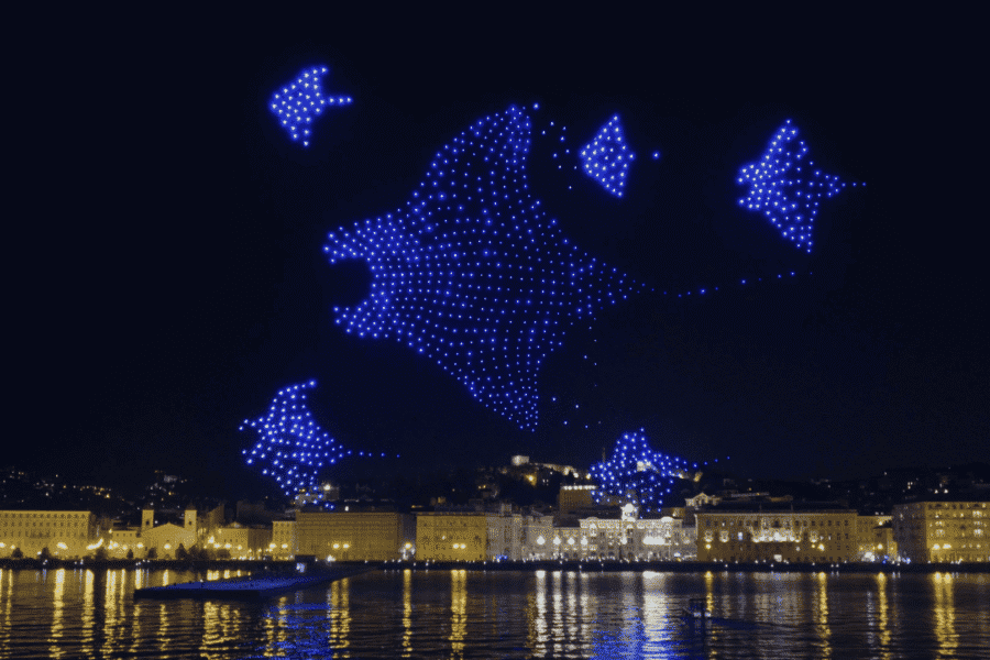 spettacolo droni Trieste 2026