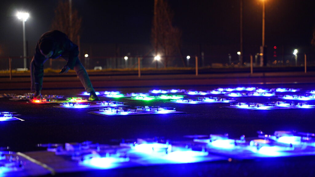 lancement des aéronefs lors d'un spectacle de drones