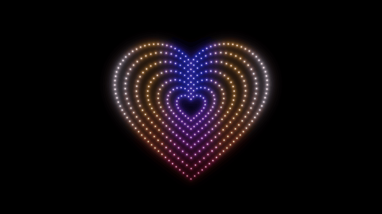 coeur formé par des drones lors d'un show