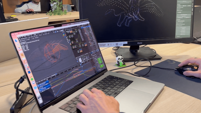 progettazione della programmazione dei droni da spettacolo