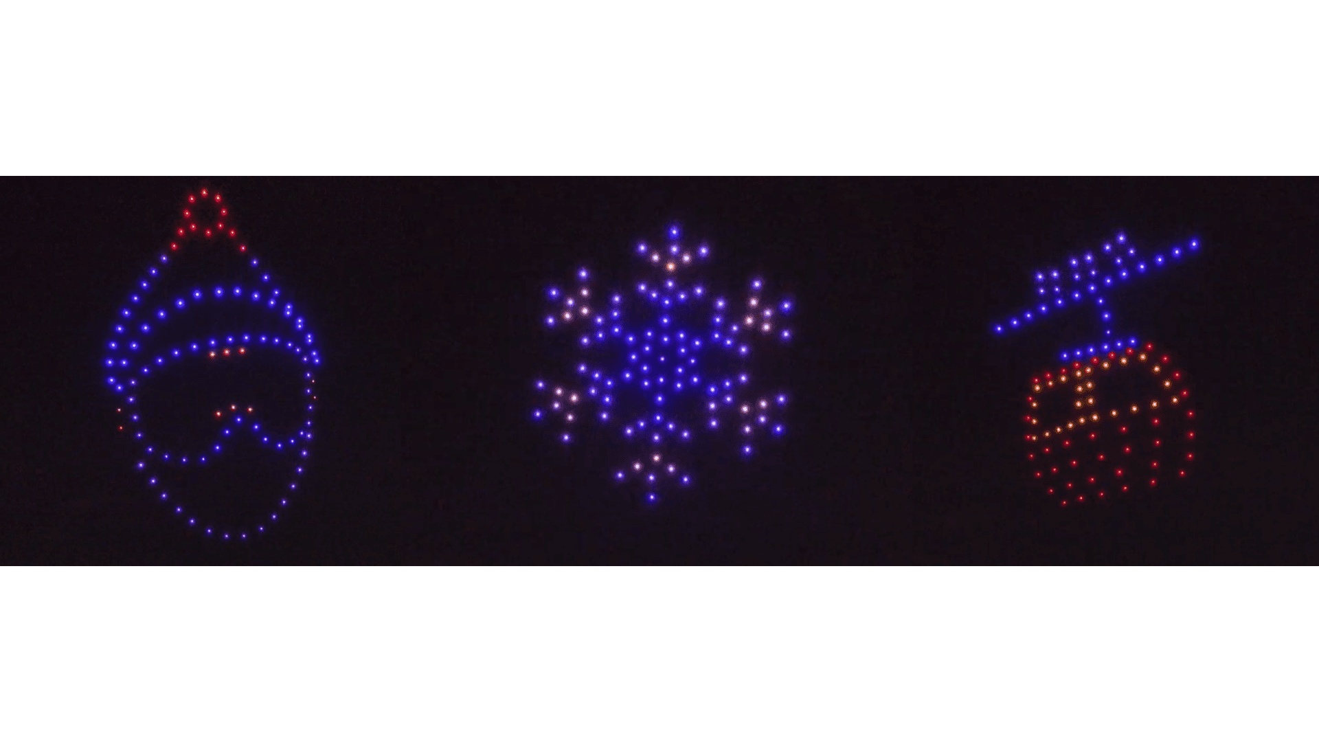 figuras realizadas durante un espectáculo de drones en Les Arcs 1800
