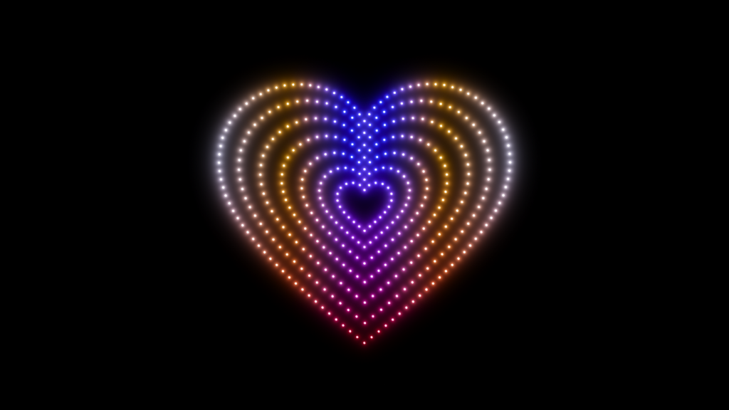 espectáculo de drones formando un corazón