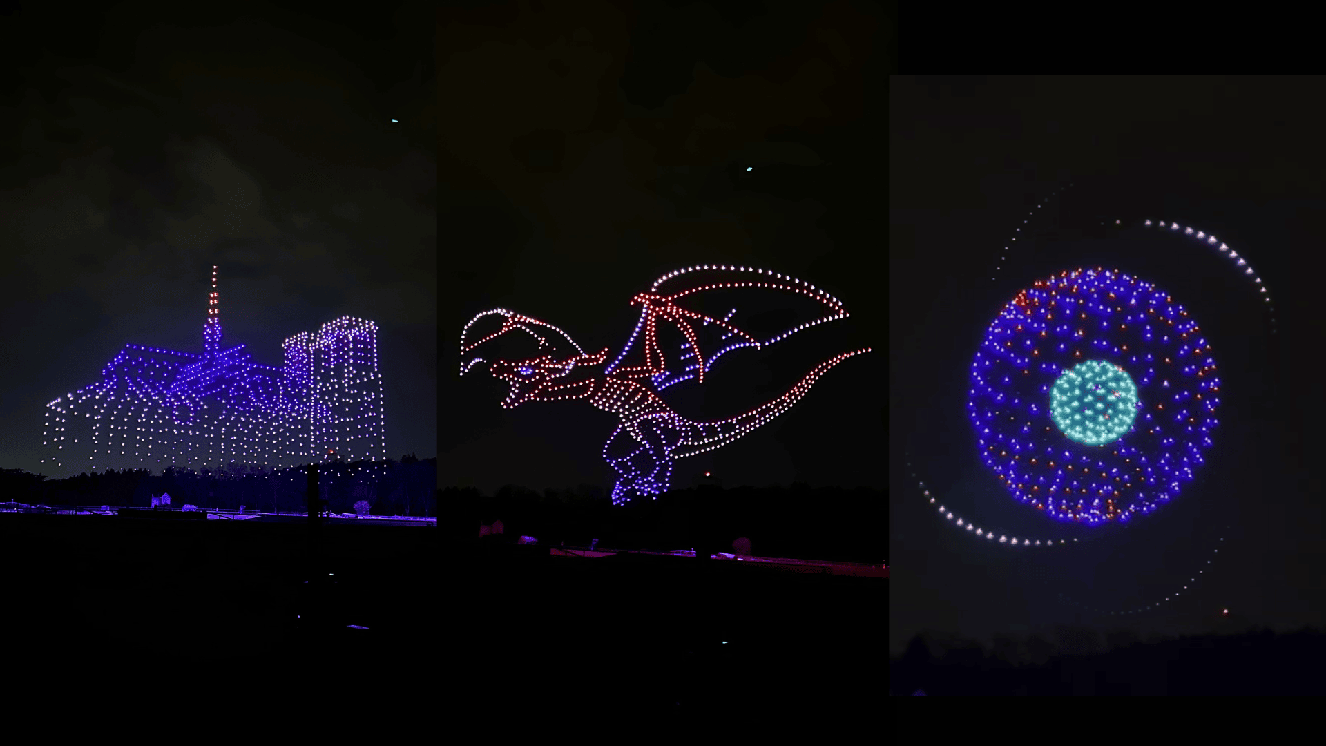 espectáculo con 1000 drones