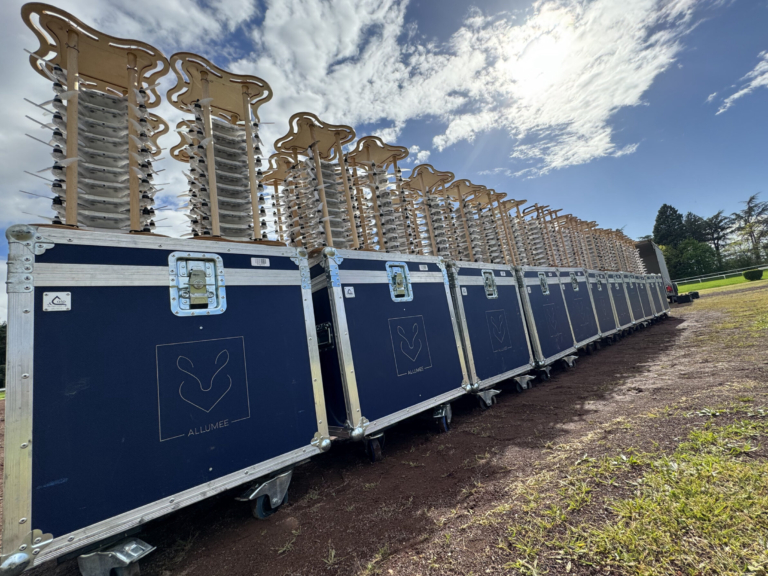 Row of Allumee drone racks