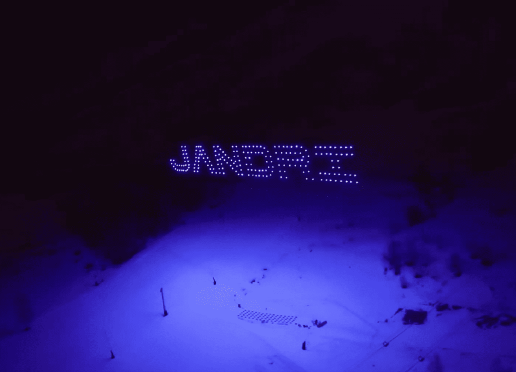 Jandri-Einweihung durch Drohnen in Les 2 Alpes