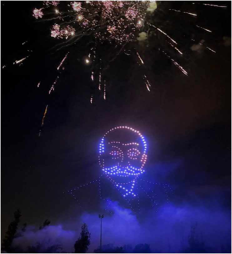 A Muret, drones et show pyrotechnique rendenthommage à Clément Ader